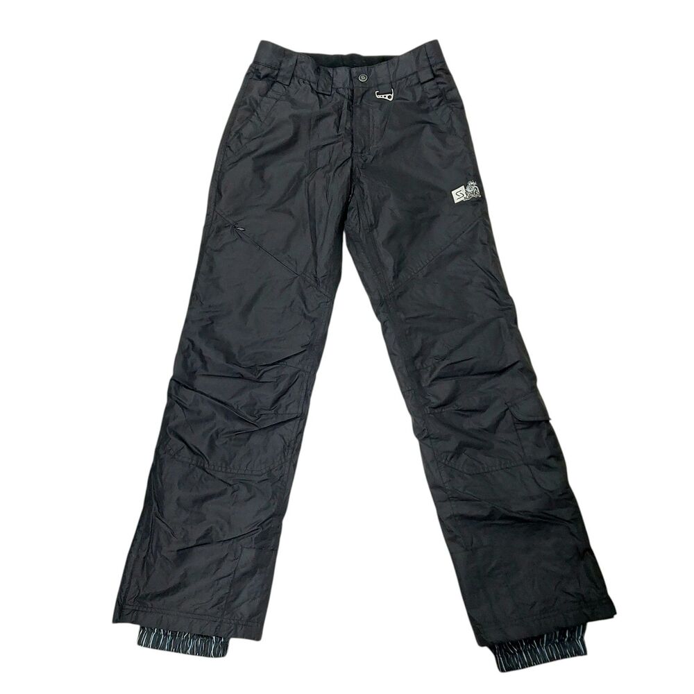 Sims Ski Snow Pants Womens Small Black Insulated Winter Ankle Zip Snowboarding